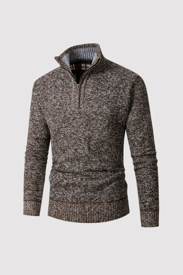 Ingram - Casual Pullover with Stand-Up Collar and Quarter Zip
