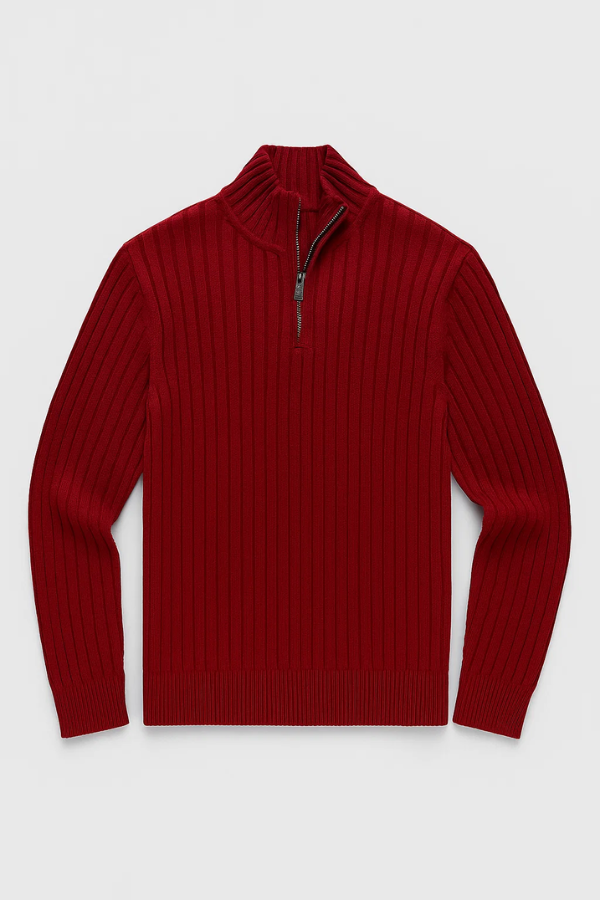 Zacheo – Casual Roll Neck Jumper with Zip