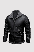 Elegant Fleece Leather Jacket