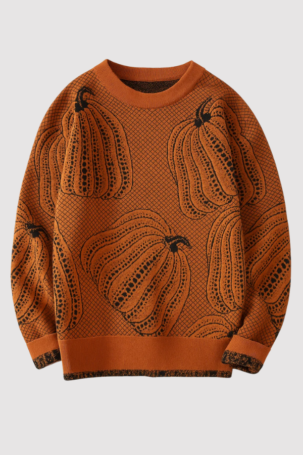 Rinaldo – Casual Knit Sweater in Pumpkin Design