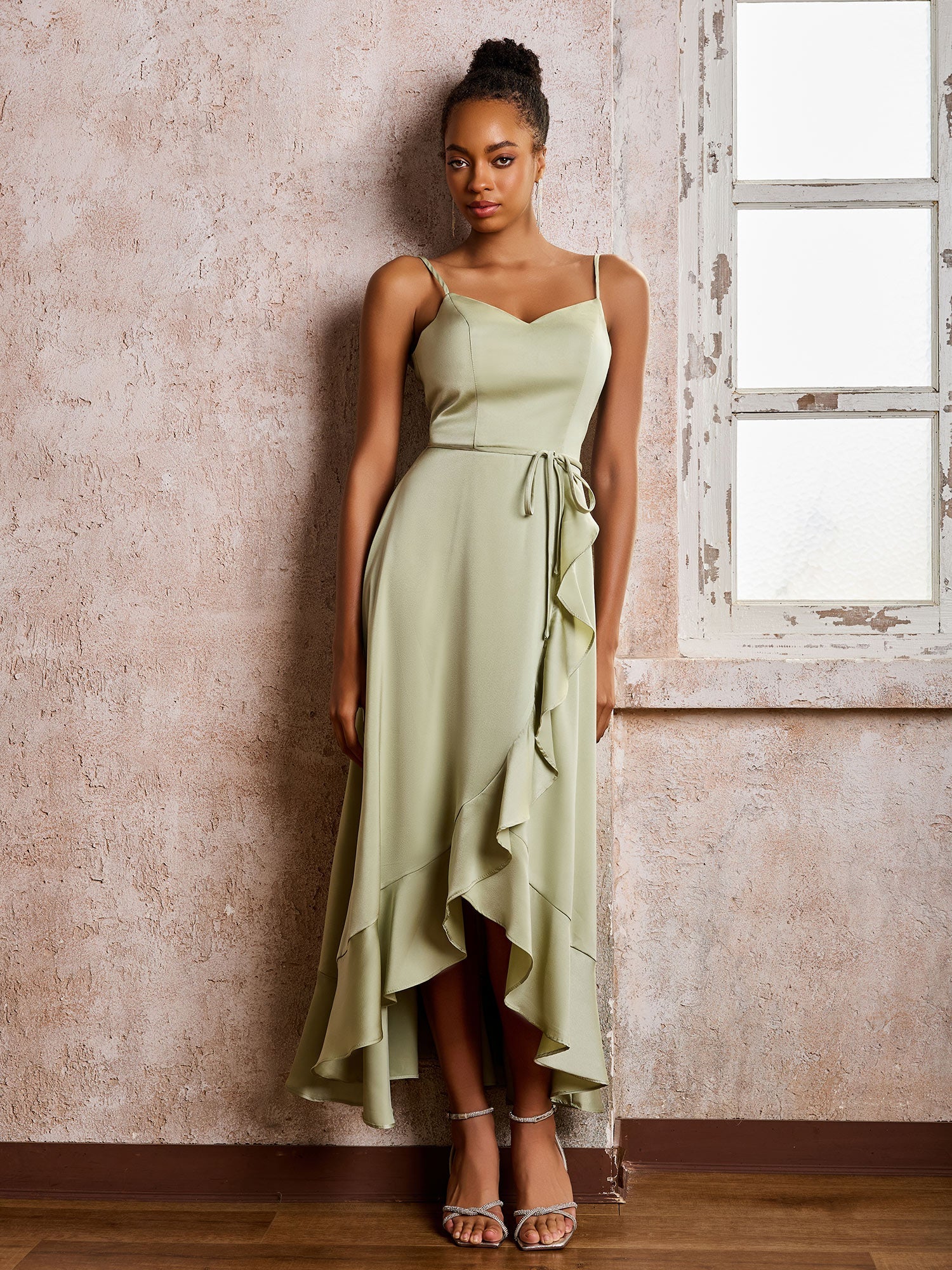 Sofia | Soft satin dress with thin straps
