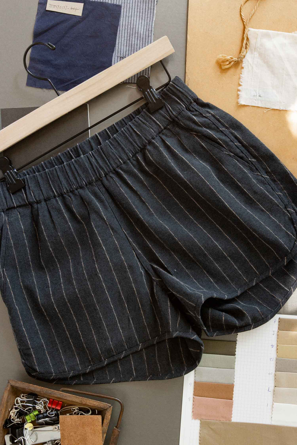 Luca Track Shorts / Charcoal Stripe