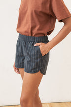 Luca Track Shorts / Charcoal Stripe