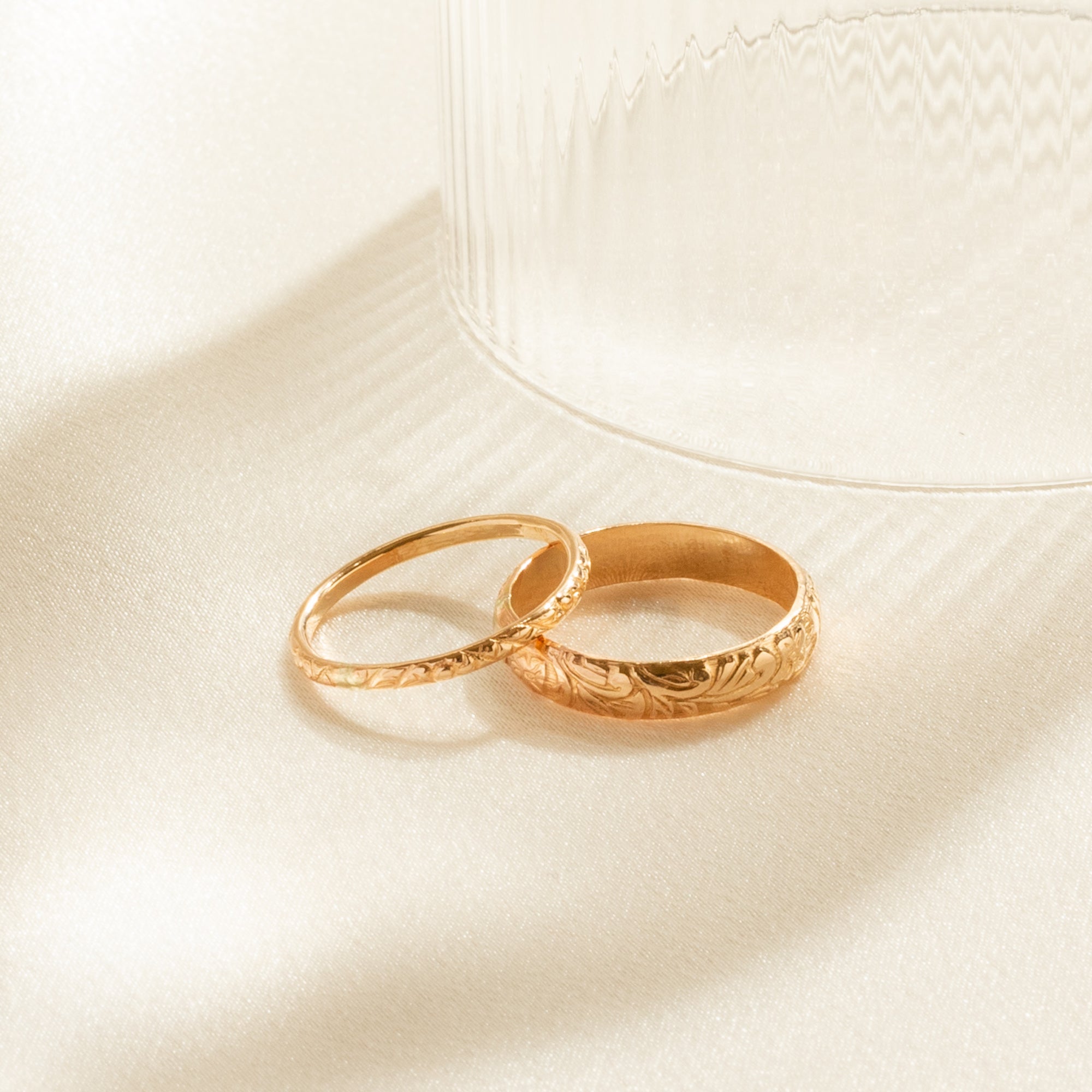 Thin Ring with Floral Pattern