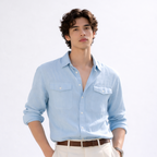 Isak | Plain Shirt with Chest Pocket