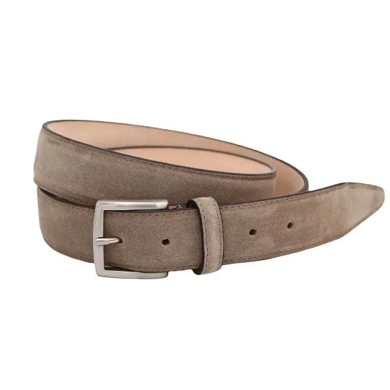 Handmade taupe suede belt