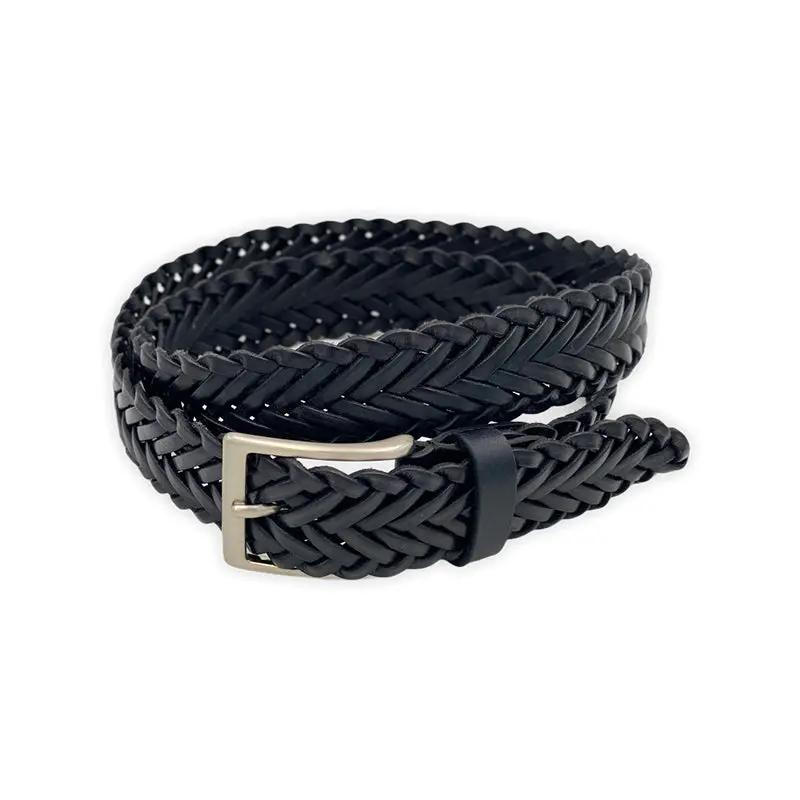 Handcrafted Black Woven Leather Belt