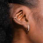 Triple Huggie Earrings in Baguette Shape