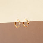 Triple Huggie Earrings in Baguette Shape
