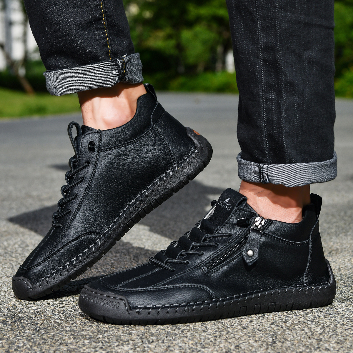 Christian | Nubuck Leather Shoes with Zip