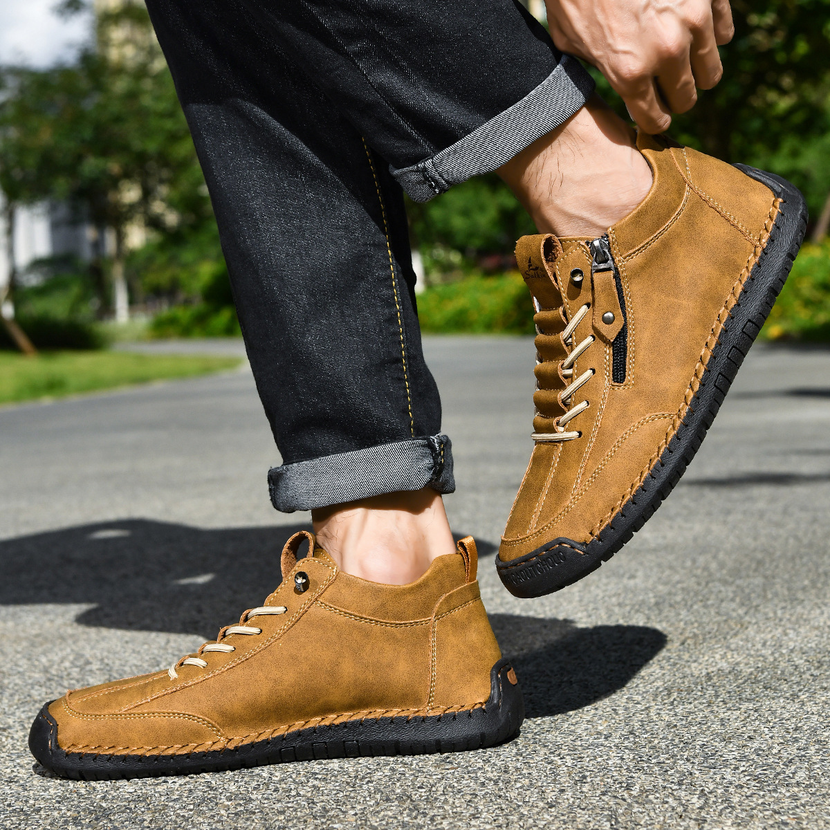 Christian | Nubuck Leather Shoes with Zip