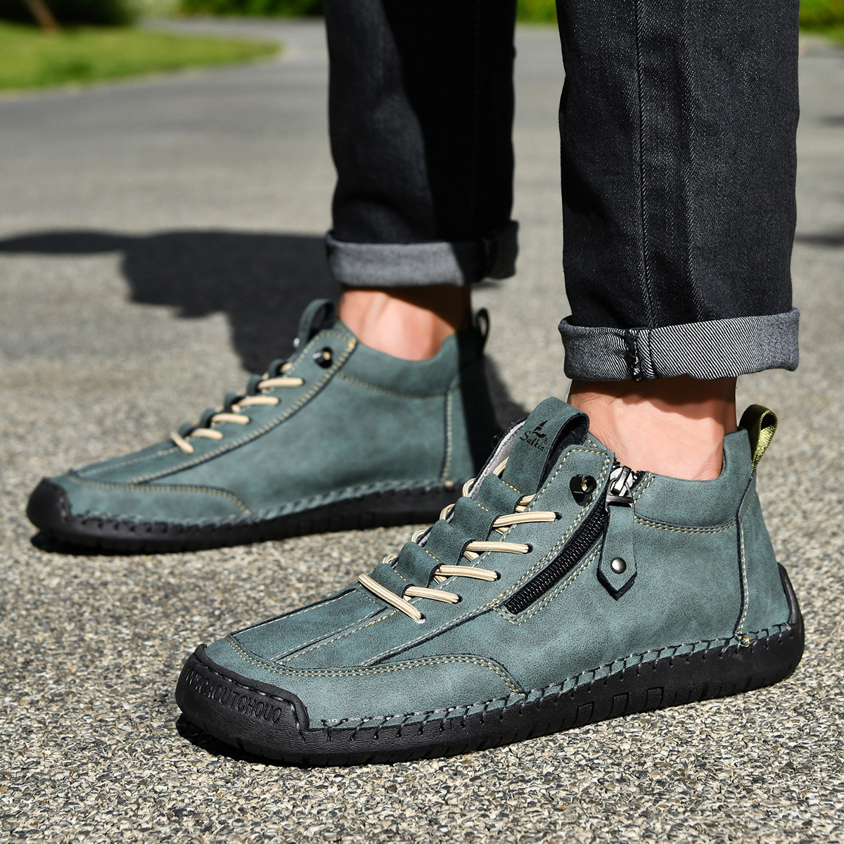 Christian | Nubuck Leather Shoes with Zip