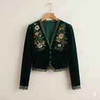 ELINA | Velvet Blouse with V-Neck