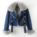 Phylicia | Elegant Denim Jacket with Faux Fur Collar