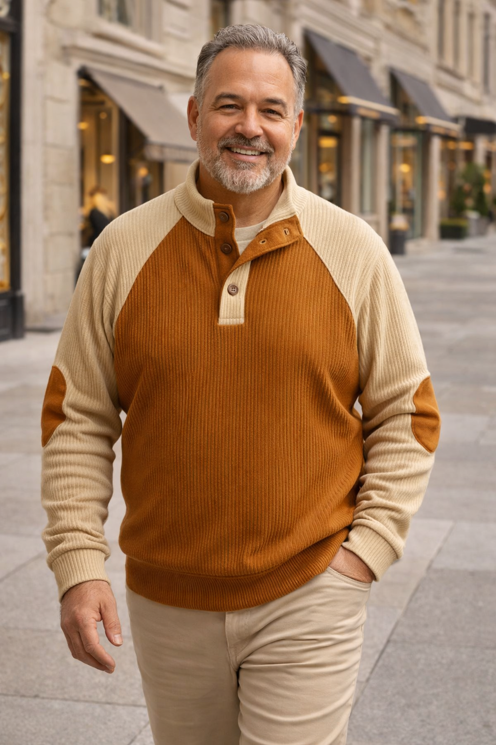 Raziel | Casual Long Sleeve Knit Shirt with Stand-Up Collar