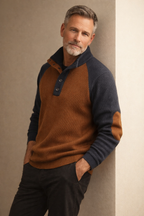 Raziel | Casual Long Sleeve Knit Shirt with Stand-Up Collar