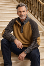 Raziel | Casual Long Sleeve Knit Shirt with Stand-Up Collar