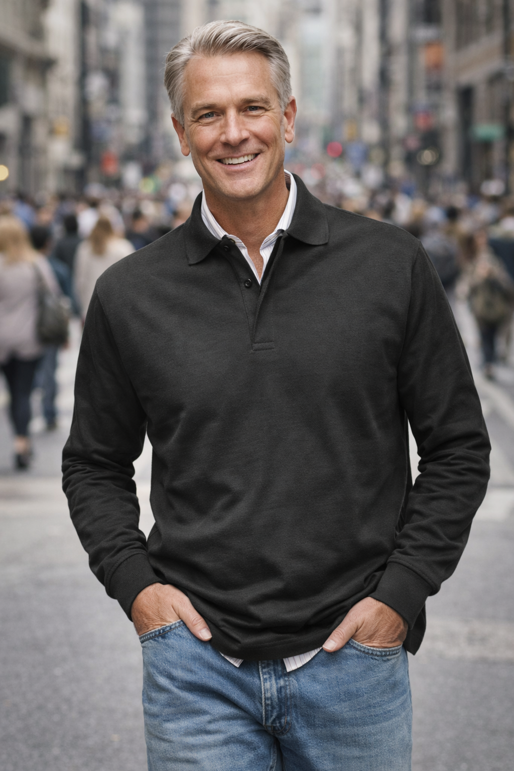 Conrad | Luxurious Long-sleeved Polo Shirt