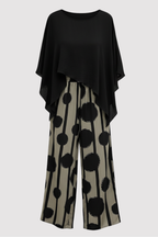 Ladies' Outfit – Asymmetric Print Set, Modern & Stylish