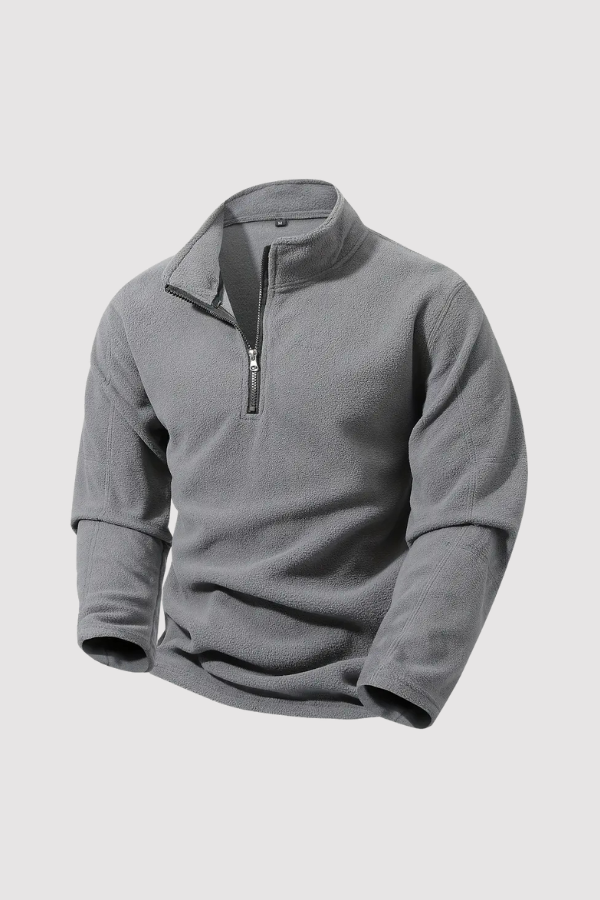 Men's Sweat Jacket – Half Zip, Stand Collar & Comfortable