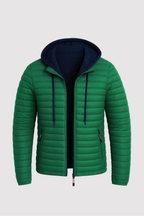 Dielmar - Quilted Hooded Jacket with Front Zip