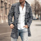 Franck | Long-Sleeved Jacket with Buttons and Tartan Pattern
