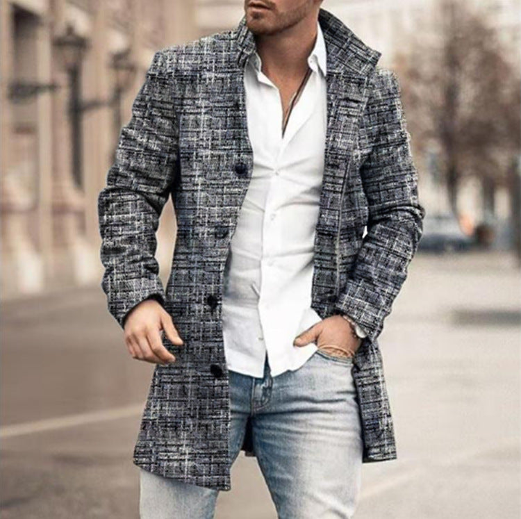Franck | Long-Sleeved Jacket with Buttons and Tartan Pattern