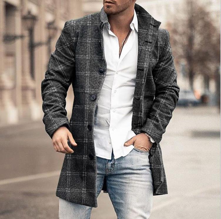 Franck | Long-Sleeved Jacket with Buttons and Tartan Pattern