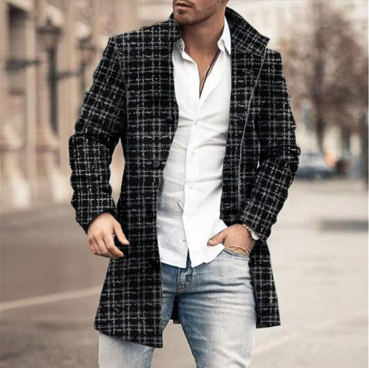 Franck | Long-Sleeved Jacket with Buttons and Tartan Pattern
