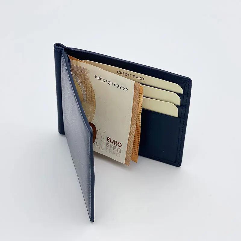 Men's Nappa Leather Wallet with Underwire Blue 579