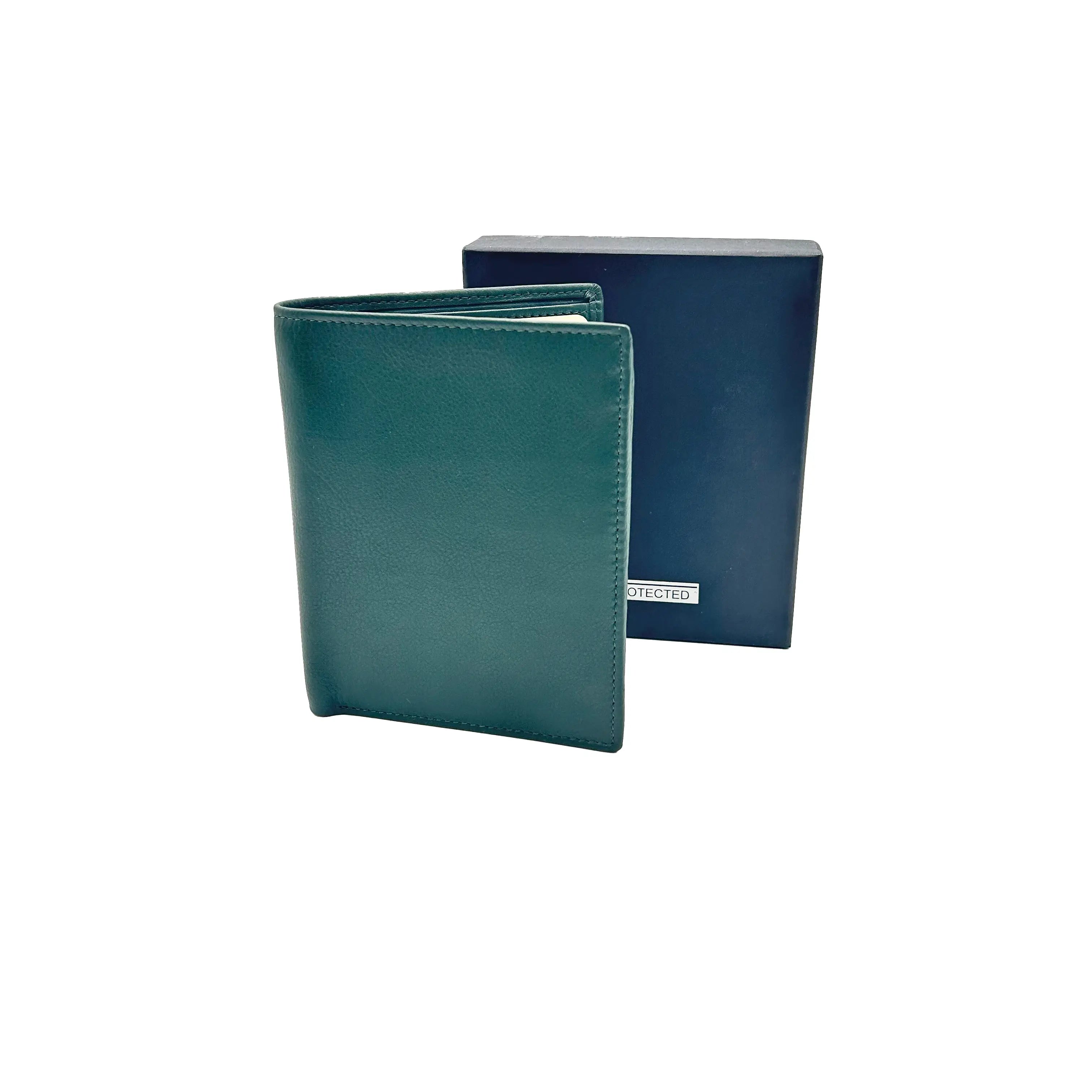 Small Vertical Nappa Leather Wallet Green 8103