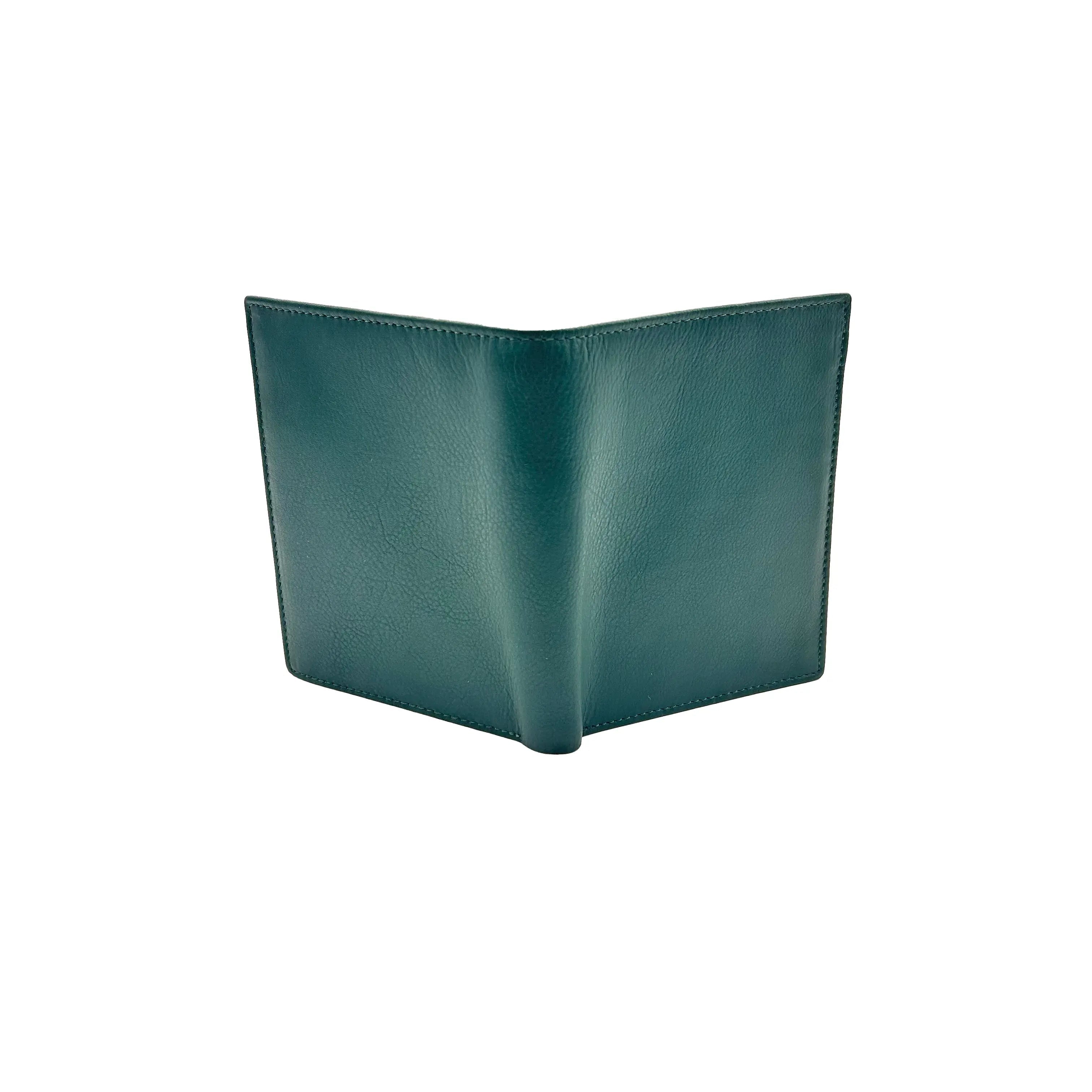 Small Vertical Nappa Leather Wallet Green 8103