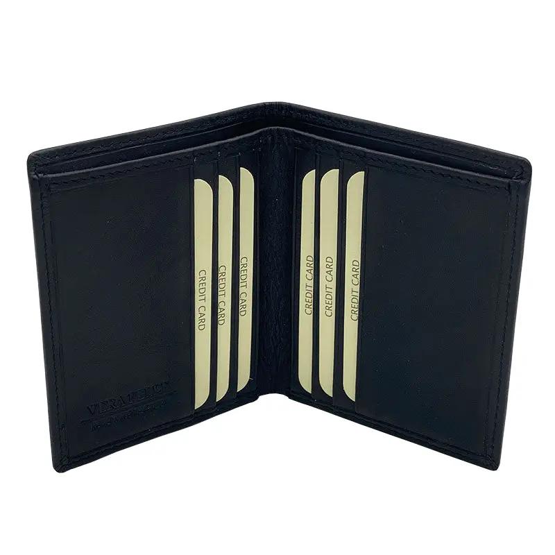 Small Vertical Wallet in Black Nappa Leather 8103
