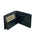 Hazz Grey Stone Wax Classic Wallet with Coin Compartment
