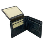 Hazz Grey Stone Wax Classic Wallet with Coin Compartment