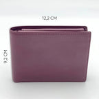 Classic Bordeaux Nappa Leather Wallet with Coin Pocket and Flap
