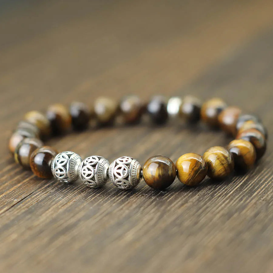 Daan | Armband Vredessymbool Lapis Lazuli Tijgerogen