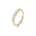 Drperfect Stainless Steel Nose Ring Hoop Stud Paved CZ Leaf Feather Flower Crawler Nose Ear Cartilage Nose Ear Piercing Hoop