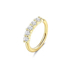 Drperfect Stainless Steel Nose Ring Hoop Stud Paved CZ Leaf Feather Flower Crawler Nose Ear Cartilage Nose Ear Piercing Hoop