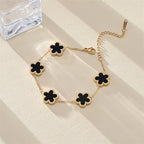 Classic Lucky Clover Women's Bracelets Double Sided Flowers Jewellery Gifts Stainless Steel hand chain 18k Gold Plated Jewelry