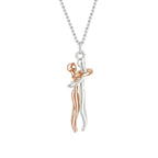 Embrace Couple Pendant Necklace Adjustable Length Him Her Hugging Pendant Necklace Anniversary Jewelry Valentine Day Gift