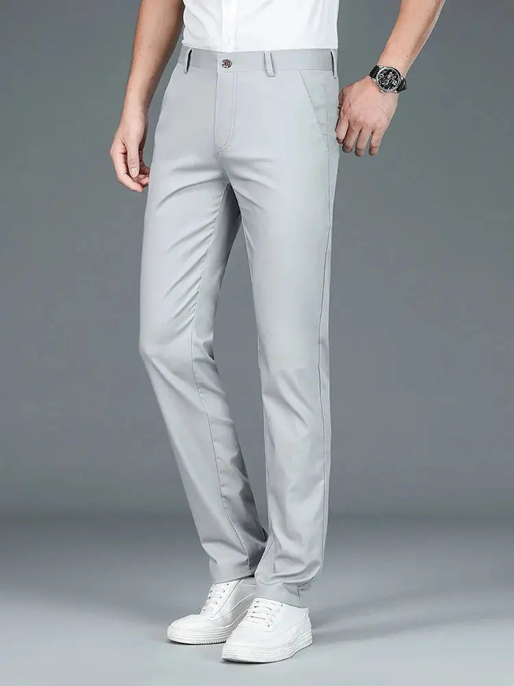 Sustainable Straight Trousers Made from Bamboo Fabric