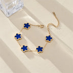 Classic Lucky Clover Women's Bracelets Double Sided Flowers Jewellery Gifts Stainless Steel hand chain 18k Gold Plated Jewelry