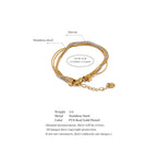 Yhpup Stainless Steel Shiny Cubic Zirconia Layered Chain Stacking Bracelet Bangle Waterproof Women High Quality Fashion Jewelry