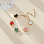Classic Lucky Clover Women's Bracelets Double Sided Flowers Jewellery Gifts Stainless Steel hand chain 18k Gold Plated Jewelry