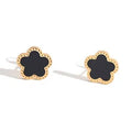 2022 Female Trend New Stainless Steel Luxury Flower Clover Earrings For Women Fashion Gold Silver Color White Shell Jewelry