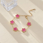 Classic Lucky Clover Women's Bracelets Double Sided Flowers Jewellery Gifts Stainless Steel hand chain 18k Gold Plated Jewelry