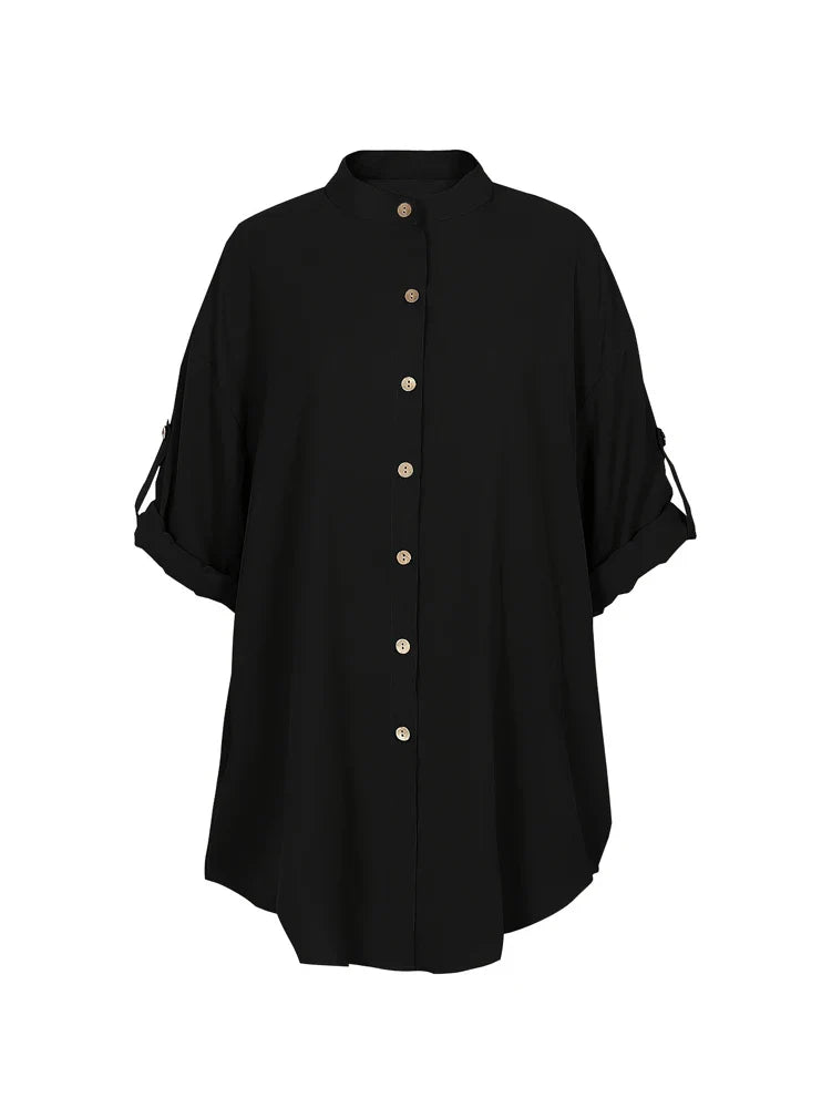 Plus Size Women's V-Neck Shirt – Relaxed & Elegant