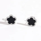 2022 Female Trend New Stainless Steel Luxury Flower Clover Earrings For Women Fashion Gold Silver Color White Shell Jewelry