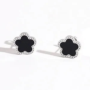 2022 Female Trend New Stainless Steel Luxury Flower Clover Earrings For Women Fashion Gold Silver Color White Shell Jewelry